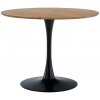 Tempo Kondela Jedálenský stôl, okrúhly, dub/čierna, priemer 110 cm, REVENTON NEW