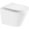 MEREO WC závesné kapotované, Smart Flush RIMLESS, keramické, vr. sedátka CSS125