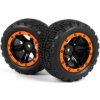 BlackZon Slyder MT/ST: Nalepené gumy ST s oranžovými diskami (2 ks) 1:16