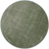 Mojkoberec Kusový koberec Velur Ultra olivový kruh, 80x80 (priemer) kruh, zelená, obývacia izba