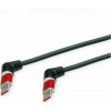 Kábel USB 2.0 CM/CM Typ C 1m, High Speed, čierny/červený, uhľový 90°, otočné konektory 11028347