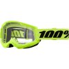 100% Strata 2 Neon Yellow, mtb okuliare - Clear Lens