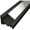 Hliníkový profil rohový pre LED pásy ROHOVÁ, 20x16mm - Čierna Typ krytky: Bez krytky