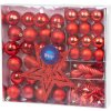 MagicHome Gule sada 50 ks 4-5 cm červené hviezda girlanda šiška na vianočný stromček