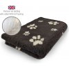 DRYBED Premium Vet Bed tmavohnedý + béžové labky 100 x 75 cm