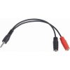 Gembird adaptér 1 x 3.5 mm 4-pin miniJack (M) na 2 x 3.5 mm jack (F) pre zapojenie headsetu do notebooku, 0.2 m CCA-417