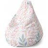 Sablio Sedací vak Pear Ružové a modré lístky - 140 x 100 x 25 cm
