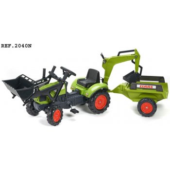 Falk Šliapací traktor 2040CM Claas Arion 410 s nakladačom a vlečkou