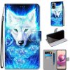 Peňaženkové kožené puzdro Drawing Cross na Xiaomi Redmi Note 10/10S - Dick Rise Wolf