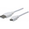 MANHATTAN Kabel propojovací USB 2.0 A Male / Micro-B Male, 1m, bílý