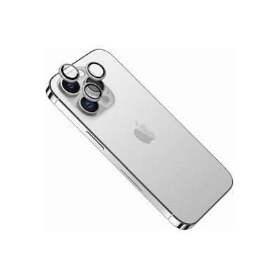 Ochranné sklo na objektív fotoaparátu FIXED Camera Glass pre Apple iPhone 15/15 Plus, strieborné