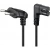 Kábel sieťový 230V, 2pin vidlica (CEE7/16) lomená - C7 (2pin) zahnutý, 5m, 0.75mm², 2.5A, čier.SONOS