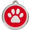 Red Dingo psia známka Labka červená 30 mm