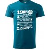 1985 v kocke - Klasické pánske tričko vyššej gramáže - 4XL ( Petrolejová )