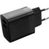 Nabíjačka sieťová Fixed 17W, 2xUSB-A s káblom USB-C, adaptér (FIXC17N-2UC-BK)