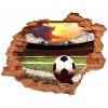Nálepka diera na stenu betón Futbalový štadión 90x70 cm