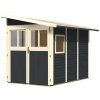 Drevený domček KARIBU WANDLITZ 3 (38749) antracit LG3091 - ks - 16mm - 1,89m - 12o - m2 - plexisklo - 75kg/m2 - ks - ks - m2 - m - 1ks - nie - pultová (plochá) - nie - 6,40m2 - dvojkrídlové na pántoch