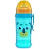 Canpol babies Fľaša športová s nevylievacou slamkou HELLO LITTLE 350 ml zelená