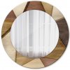 Okrúhle ozdobné zrkadlo Geometrické 3d drevo fi 50 cm