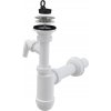 Umyvadlový sifón CONCEPT 40 mm, s vývodom, s nerezovou mriežkou, prípojka, PP, biela/nerezová oceľ, PT10041P