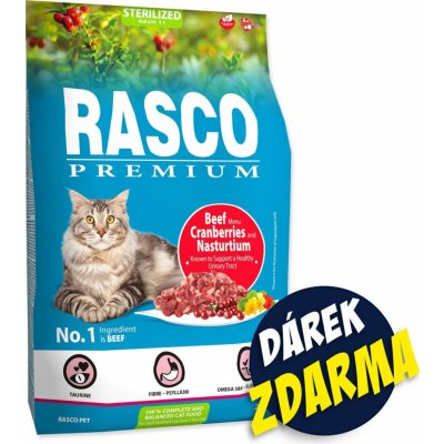 Rasco Premium Cat Sterilized hovädzie s brusnicami a kapucínkou 2 kg