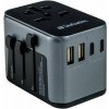 Cestovný adaptér, univerzálny, USB AQC 3.0 USB CPD30W2xUSB, VERBATIM UTA 03