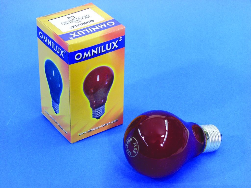 Omnilux 230V 25W E27 A19 červená