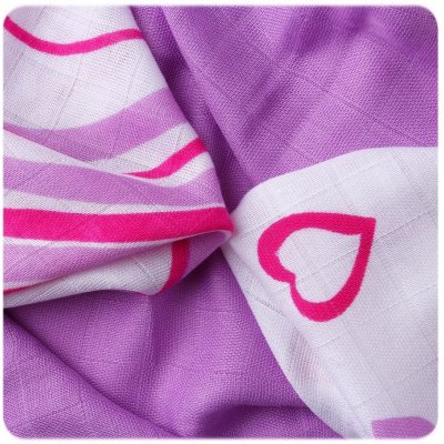 KIKKO Bambusové obrúsky plienky XKKO®BMB Hearts & Waves Lilac MIX 30 x 30