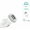 Duálny USB adaptér do cigaretového zapaľovača Devia, 3,1 A, biely