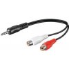 PremiumCord Kábel Jack 3.5mm-2xCINCH M/F 20cm kjackcinf02