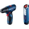 Aku skrutkovač Bosch GSR 120-LI Professional, 1 300 ot/min + svietidlo GLI 12V-300 Professional
