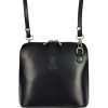 Diva Kožená malá dámska crossbody kabelka čierna