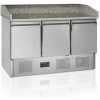 TEFCOLD Chladiaca pizza stôl | PT 1365 | 3 dvere + držiaky na 21 tácok 400×600 mm