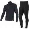 EGLOO Merino EGLOO DF MERINO ZipperNeck BaseSet pánske nohavice s dlhým rukávom ZIP+bottoms, čierne Veľkosť: M