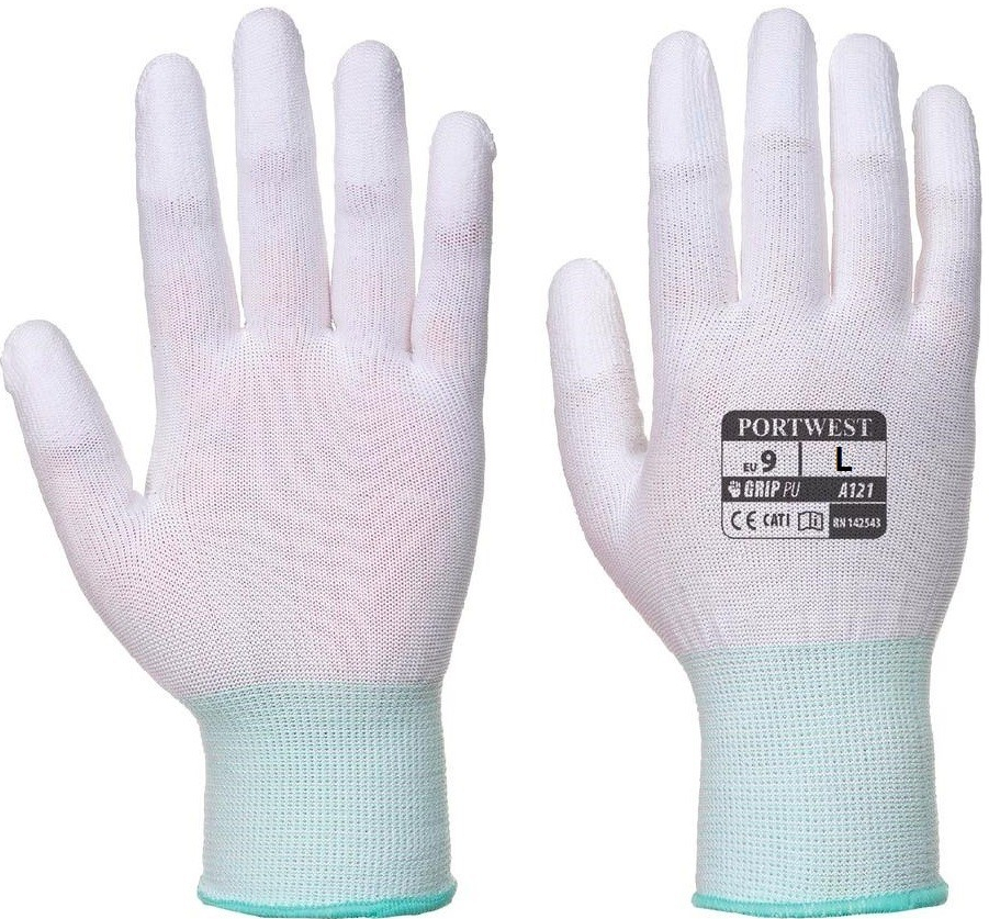 ESD rukavice tenké s pogumovanými prstami - veľkosť L