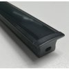 SJ-Tec SJ-ALP2515B Zápustný hliníkový profil pre LED, Čierny, Matný, 2m