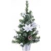Stromček MagicHome Vianoce, ozdobený, strieborný, kvet, 50 cm