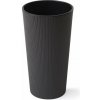 Kvetináč LAMELA, kvetináč LILIA JUMPER - prúžok O 25 cm, výška 46,5 cm, grafit (1311118773)