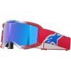 ALPINESTARS okuliare VISION 5 CORP červená/biela/modrá zrkadlové modré plexi 2025