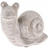 Záhradná betónová dekorácia Slimák sivá, 13 x 10 cm