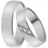 iZlato Forever Svadobné obrúčky z bieleho zlata so zirkónmi, šírka 4 až 8 mm SKOB026VA