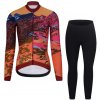 Cyklistická zimná bunda a nohavice - FREE WINTER - viacfarebná/čierna/oranžová