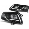 Predné svetlá Audi A6 C6 04-08 Tubelights Black DRL Xenon