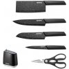 Sada kuchynských nožov so stojanom black egg, nerez, 6ks