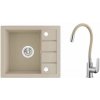 Laveo Trzynastka, 1-komorový granitový drez 570x500x185 mm, béžová, LAV-SBPE413Y