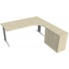 HOBIS Pracovný stôl Flex, ergo, ľavý, 180x75,5x200,0 (80x40) cm, agát/kov