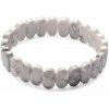 Nefertitis Howlit biely brúsený náramok doštičkový extra oválky NF37957 - obvod 16 až 22 cm
