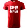 Nápis Krav Maga - Klasické pánske tričko vyššej gramáže - L ( Červená )
