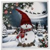 Vianočný gobelínový obrus na stôl Snehuliak 90x90 cm Chenille IT07 90x90 cm Viacfarebná