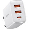 Baseus Compact nabíjačka s USB-C (30W) biela CCXJ-E02